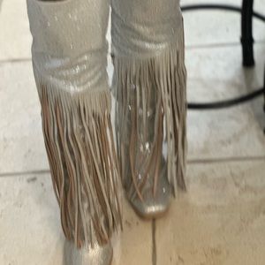 Beautiful swarkowski over the calf boots 4 inch heel 91/2 wide
